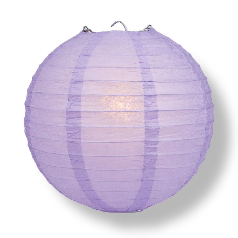 16" Lavender Round Paper Lantern, Even Ribbing, Chinese Hanging Wedding & Party Decoration - PaperLanternStore.com - Paper Lanterns, Decor, Party Lights & More