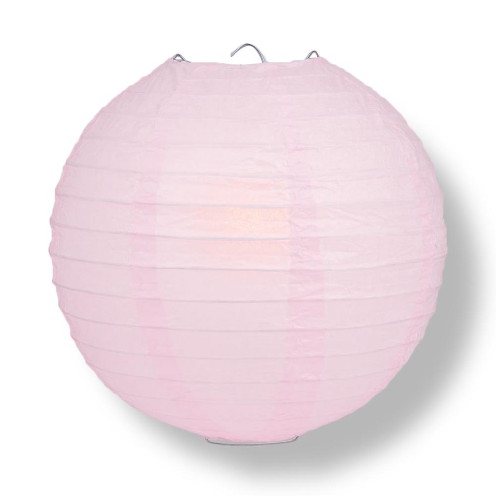 36" Pink Jumbo Round Paper Lantern, Even Ribbing, Chinese Hanging Wedding & Party Decoration