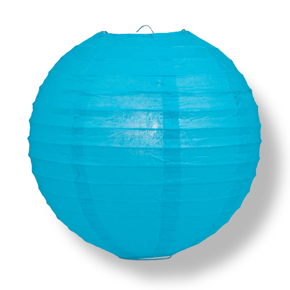 BULK PACK (6) 42&quot; Turquoise Jumbo Round Paper Lantern, Even Ribbing, Chinese Hanging Wedding &amp; Party Decoration - PaperLanternStore.com - Paper Lanterns, Decor, Party Lights &amp; More