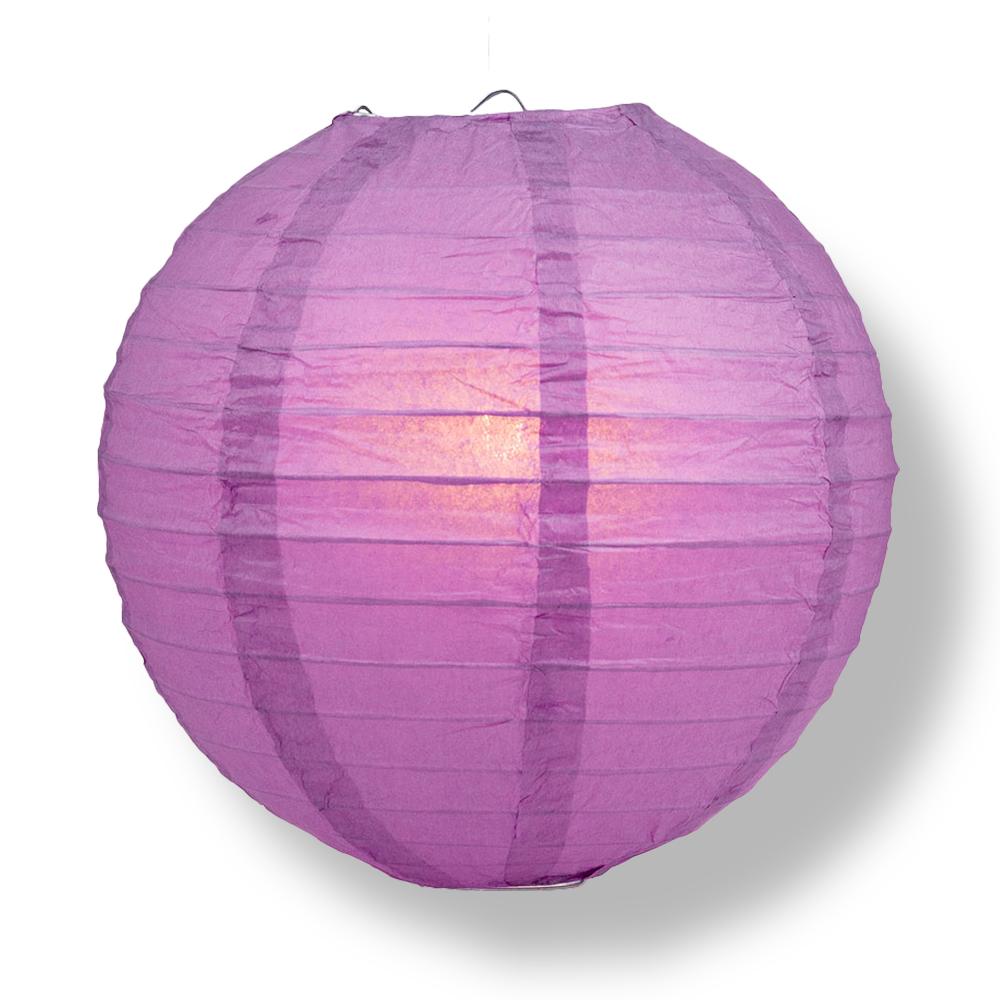 BLOWOUT 30&quot; Violet / Orchid Jumbo Round Paper Lantern, Even Ribbing, Chinese Hanging Wedding &amp; Party Decoration