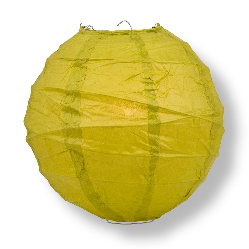 6" Chartreuse Round Paper Lantern, Crisscross Ribbing, Chinese Hanging Wedding & Party Decoration - PaperLanternStore.com - Paper Lanterns, Decor, Party Lights & More