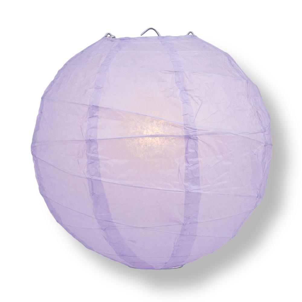 16" Lavender Round Paper Lantern, Crisscross Ribbing, Chinese Hanging Wedding & Party Decoration - PaperLanternStore.com - Paper Lanterns, Decor, Party Lights & More