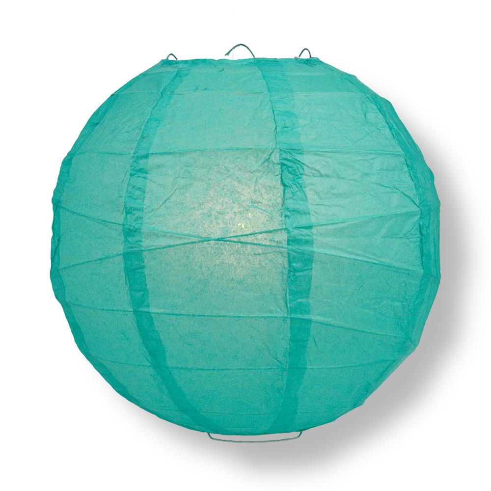 6&quot; Teal Green Round Paper Lantern, Crisscross Ribbing, Chinese Hanging Wedding &amp; Party Decoration - PaperLanternStore.com - Paper Lanterns, Decor, Party Lights &amp; More