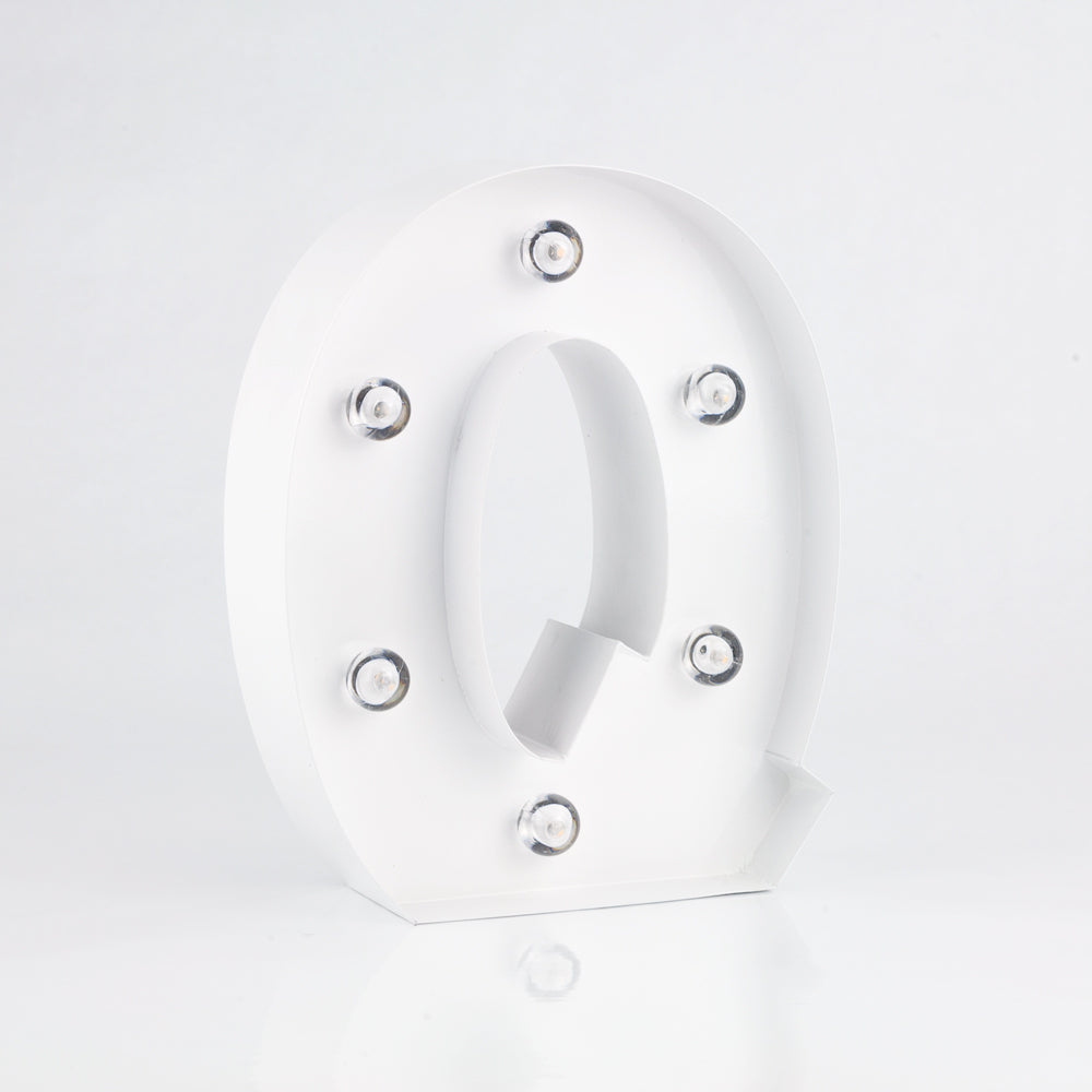 White Marquee Light Letter &#39;Q&#39; LED Metal Sign (8 Inch, Battery Operated w/ Timer) - PaperLanternStore.com - Paper Lanterns, Decor, Party Lights &amp; More