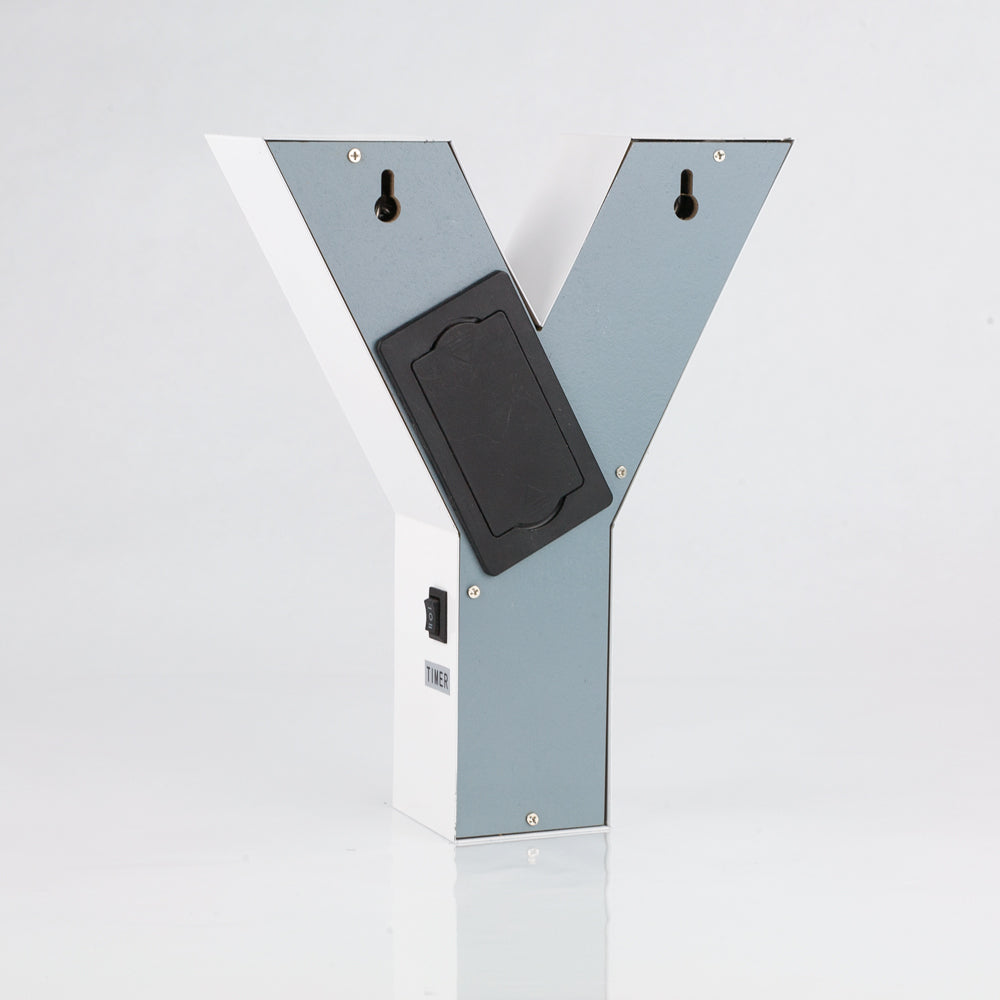 White Marquee Light Letter &#39;Y&#39; LED Metal Sign (8 Inch, Battery Operated w/ Timer) - PaperLanternStore.com - Paper Lanterns, Decor, Party Lights &amp; More