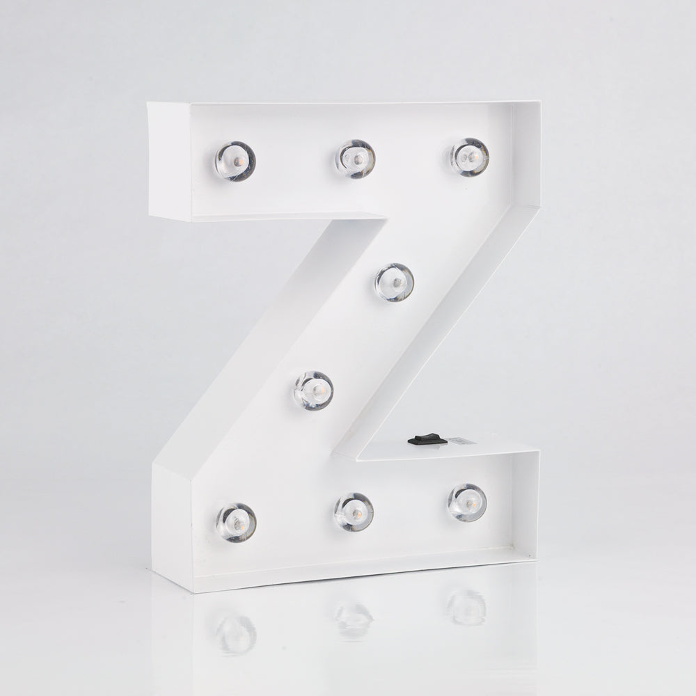 White Marquee Light Letter 'Z' LED Metal Sign (8 Inch
