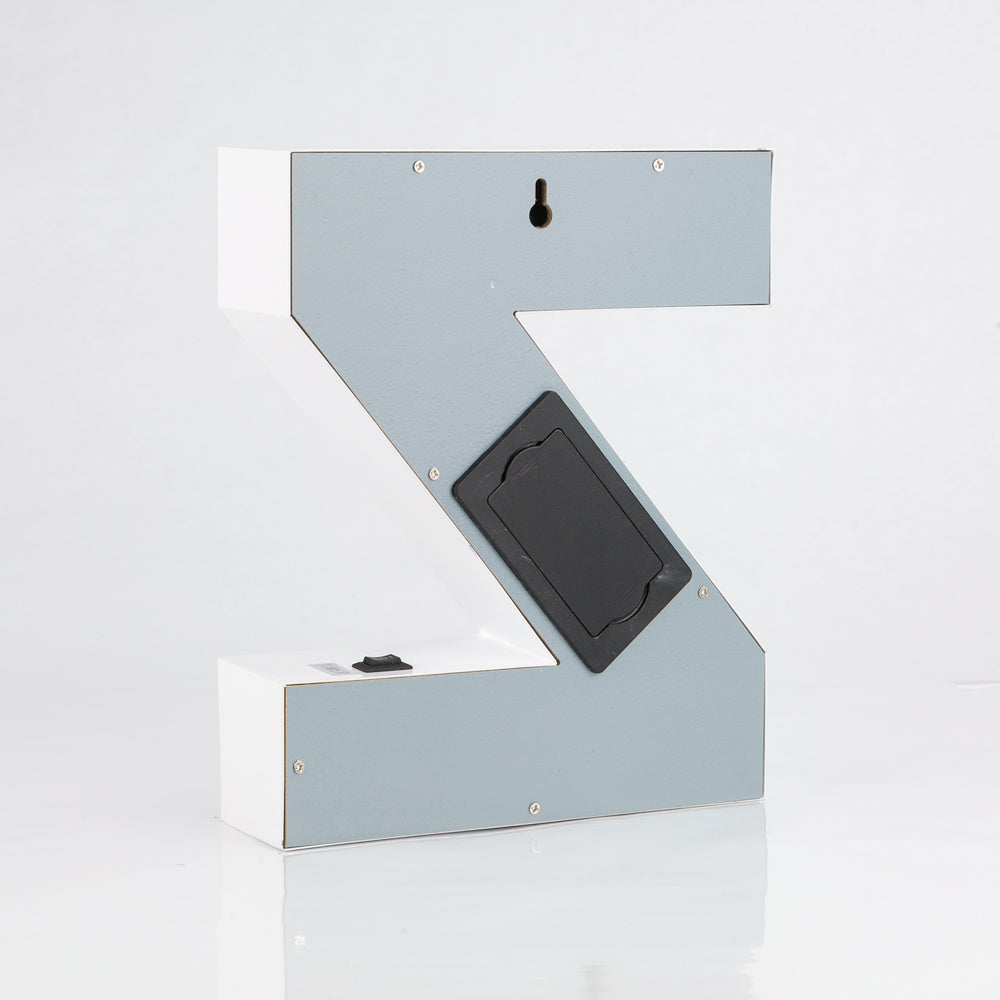 White Marquee Light Letter 'Z' LED Metal Sign (8 Inch, Battery Operated w/ Timer) - PaperLanternStore.com - Paper Lanterns, Decor, Party Lights & More