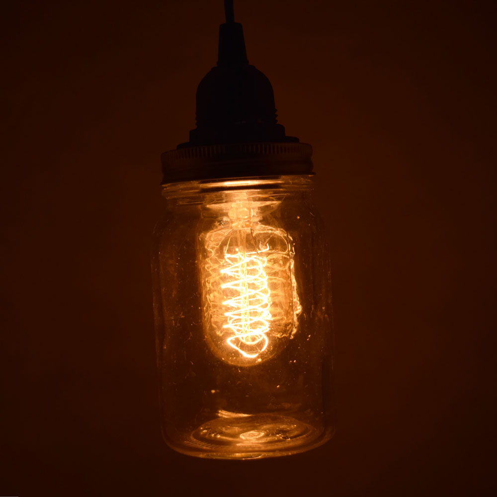 Mason Jar Pendant Light Kit, Regular Mouth, White Cord, 15FT - PaperLanternStore.com - Paper Lanterns, Decor, Party Lights &amp; More