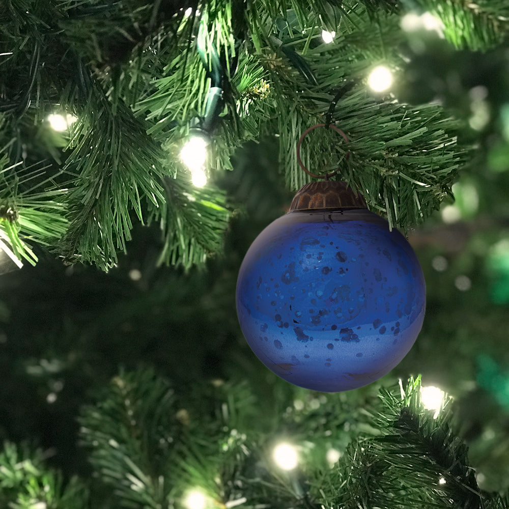 2&quot; Royal Blue Ava Mercury Glass Ball Ornament Christmas Holiday Decoration - PaperLanternStore.com - Paper Lanterns, Decor, Party Lights &amp; More