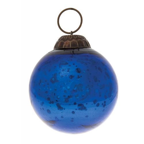 2.5&quot; Royal Blue Ava Mercury Glass Ball Ornament Christmas Holiday Decoration