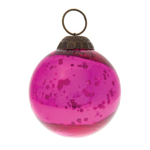 3-PACK | 2.5&quot; Fuchsia Ava Mercury Glass Ball Ornament Christmas Holiday Decoration