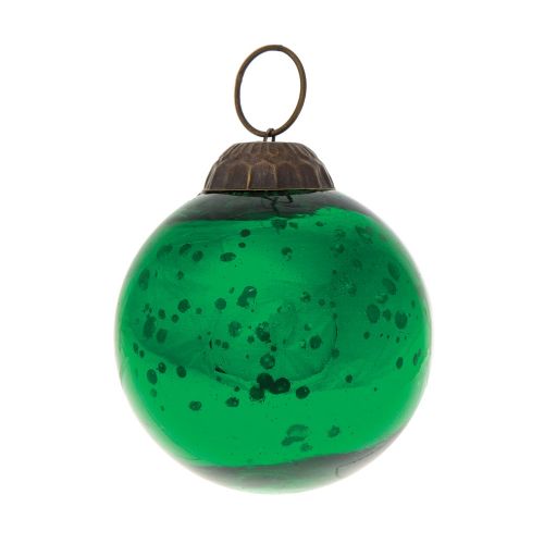 2.5&quot; Green Ava Mercury Glass Ball Ornament Christmas Holiday Decoration