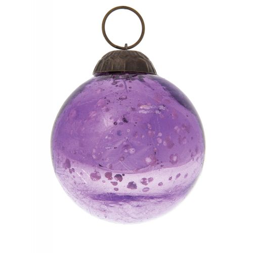 2.5" Light Purple Ava Mercury Glass Ball Ornament Christmas Holiday Decoration