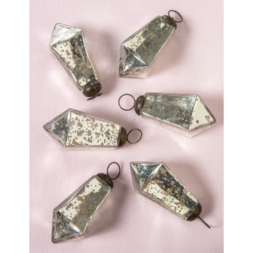 2.25&quot; Silver Kayla Mercury Glass Teardrop Ornament Christmas Tree Decoration - PaperLanternStore.com - Paper Lanterns, Decor, Party Lights &amp; More
