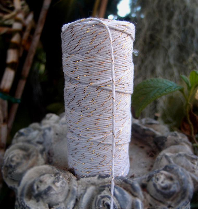 Decorative Metallic Bakers Twine - Gold String 110 Yards, 1.5mm, For Gift Wrapping & Crafts