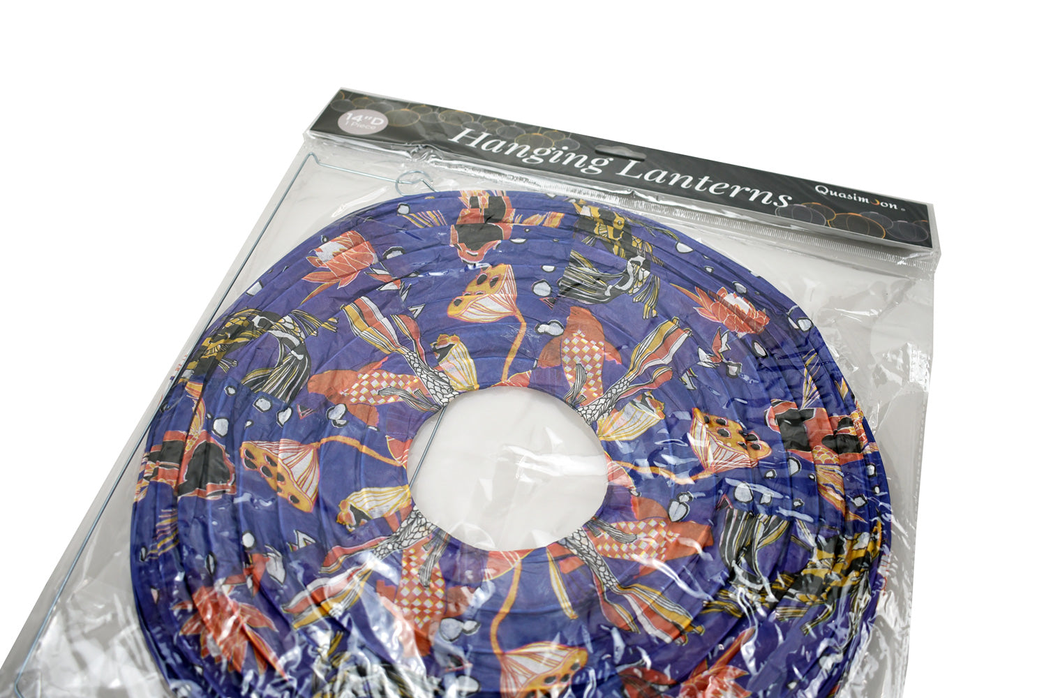 14 Inch Midnight Koi Fish Pond Premium Paper Lantern - PaperLanternStore.com - Paper Lanterns, Decor, Party Lights & More