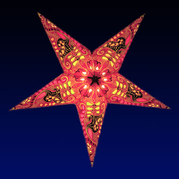 3-PACK + Cord | Violet Purple Oriental Swan 24" Illuminated Paper Star Lanterns and Lamp Cord Hanging Decorations - PaperLanternStore.com - Paper Lanterns, Decor, Party Lights & More