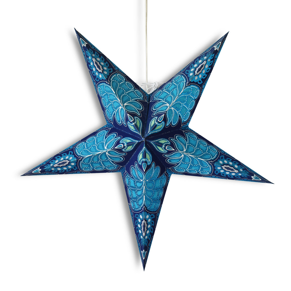 24&quot; Blue Monarch Glitter Paper Star Lantern, Hanging Wedding &amp; Party Decoration - PaperLanternStore.com - Paper Lanterns, Decor, Party Lights &amp; More