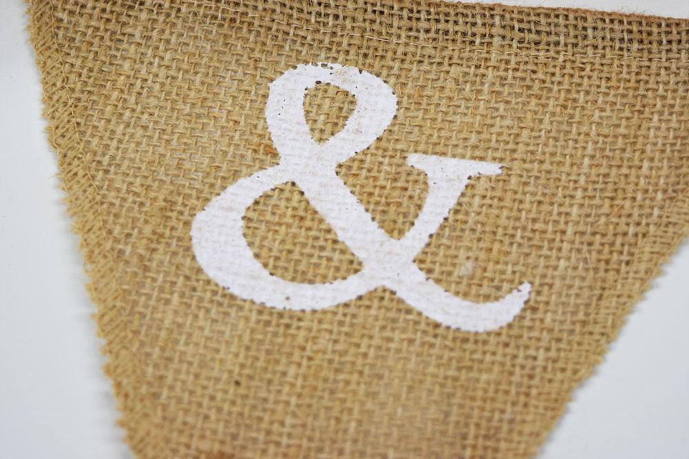 Mr &amp; Mrs Wedding Burlap Triangle Flag Pennant Banner (5 Ft) - PaperLanternStore.com - Paper Lanterns, Decor, Party Lights &amp; More