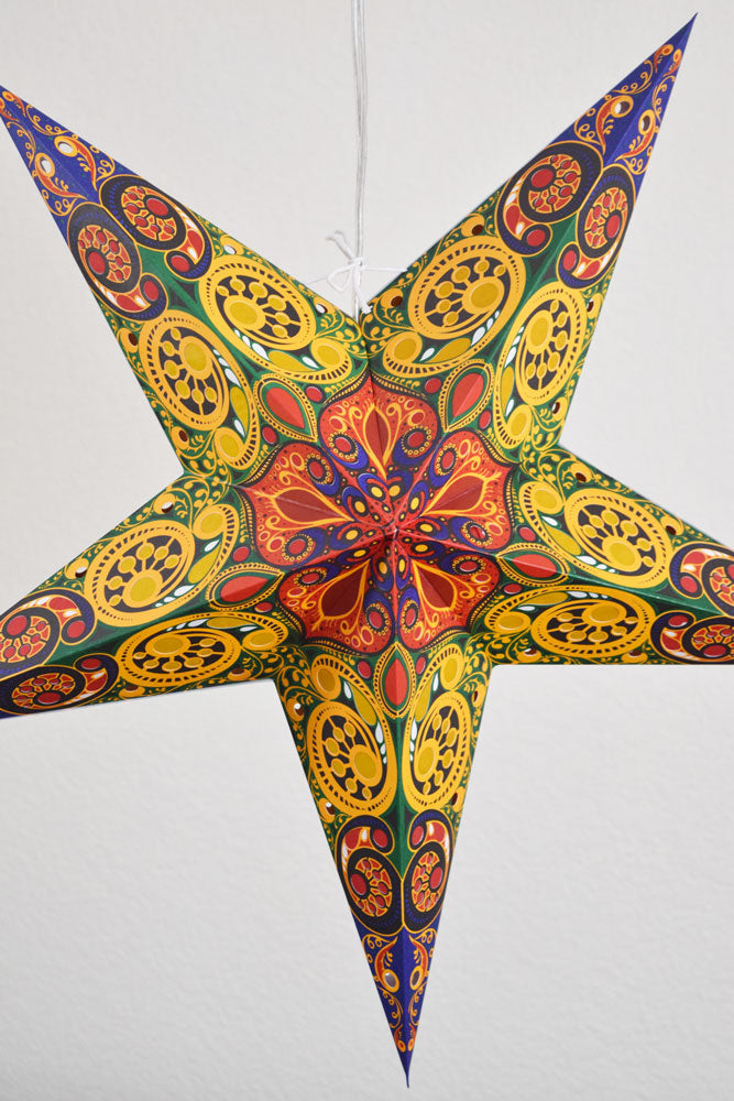 24&quot; Orange Garden Paper Star Lantern, Hanging - PaperLanternStore.com - Paper Lanterns, Decor, Party Lights &amp; More