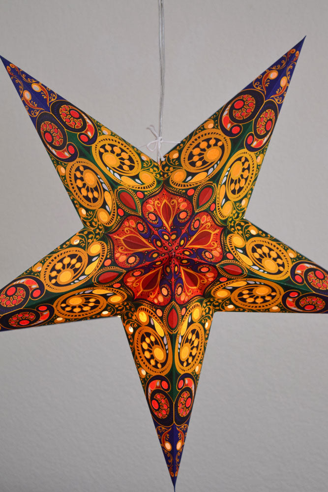24&quot; Orange Garden Paper Star Lantern, Hanging - PaperLanternStore.com - Paper Lanterns, Decor, Party Lights &amp; More