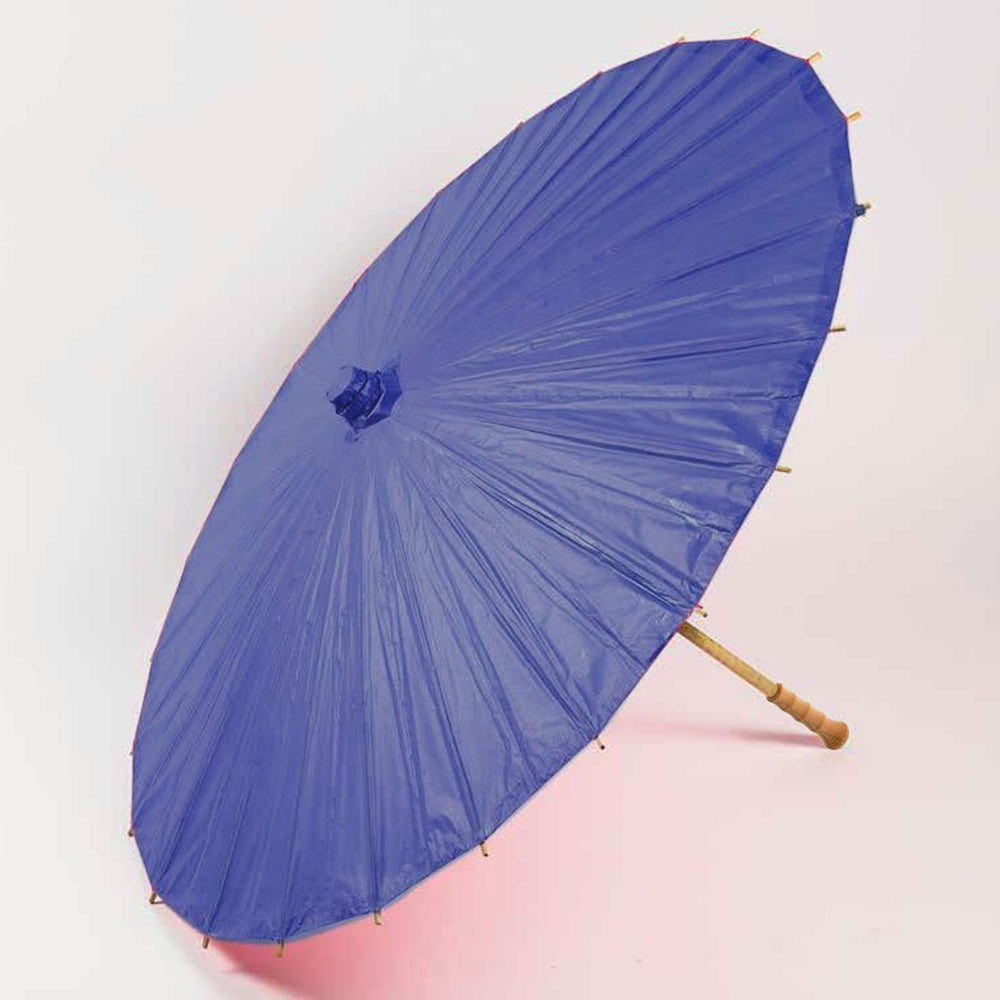 32&quot; Navy Blue Paper Parasol Umbrella with Elegant Handle