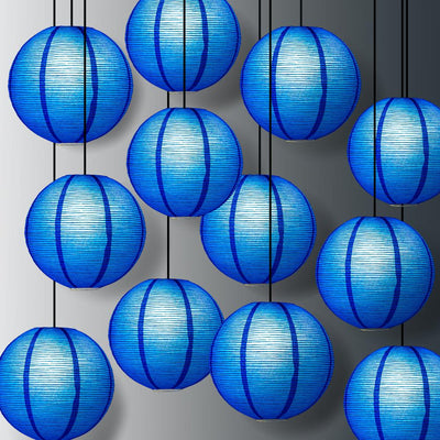 5 PACK | 12&quot; Navy Blue Fine Line Premium Even Ribbing Paper Lanterns - PaperLanternStore.com - Paper Lanterns, Decor, Party Lights &amp; More