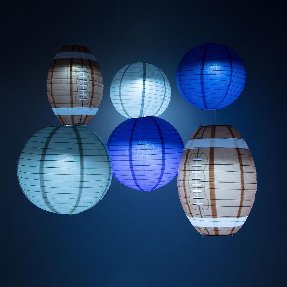 New England Pro Football Paper Lanterns 6pc Combo Tailgating Party Pack (Navy/Silver)  - by PaperLanternStore.com - Paper Lanterns, Decor, Party Lights &amp; More
