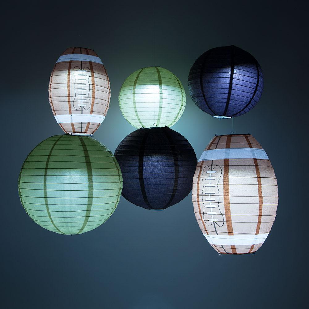New Orleans Pro Football Paper Lanterns 6pc Combo Tailgating Party Pack (Gold/Black) - by PaperLanternStore.com - Paper Lanterns, Decor, Party Lights &amp; More