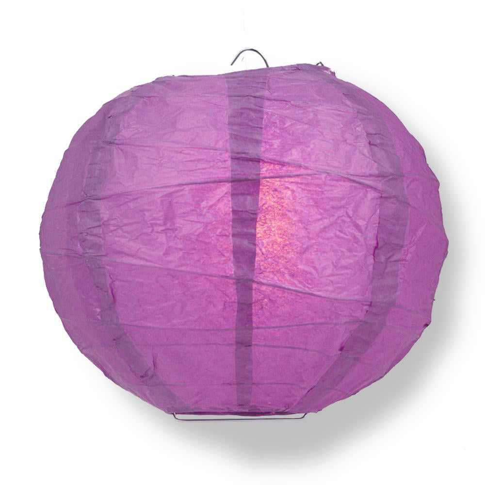 24&quot; Violet / Orchid Round Paper Lantern, Crisscross Ribbing, Chinese Hanging Wedding &amp; Party Decoration - PaperLanternStore.com - Paper Lanterns, Decor, Party Lights &amp; More