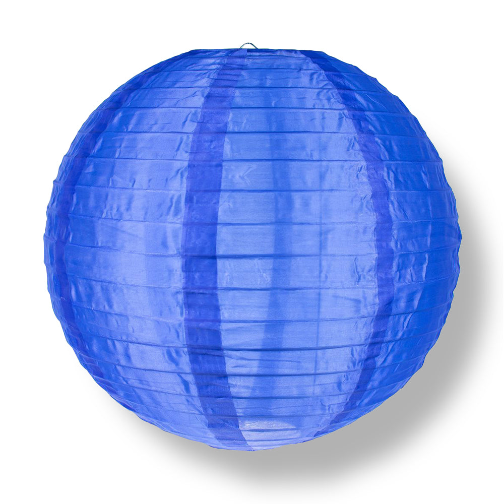 4" Navy Blue Round Shimmering Nylon Lantern, Even Ribbing, Hanging Decoration (10 PACK) - PaperLanternStore.com - Paper Lanterns, Decor, Party Lights & More
