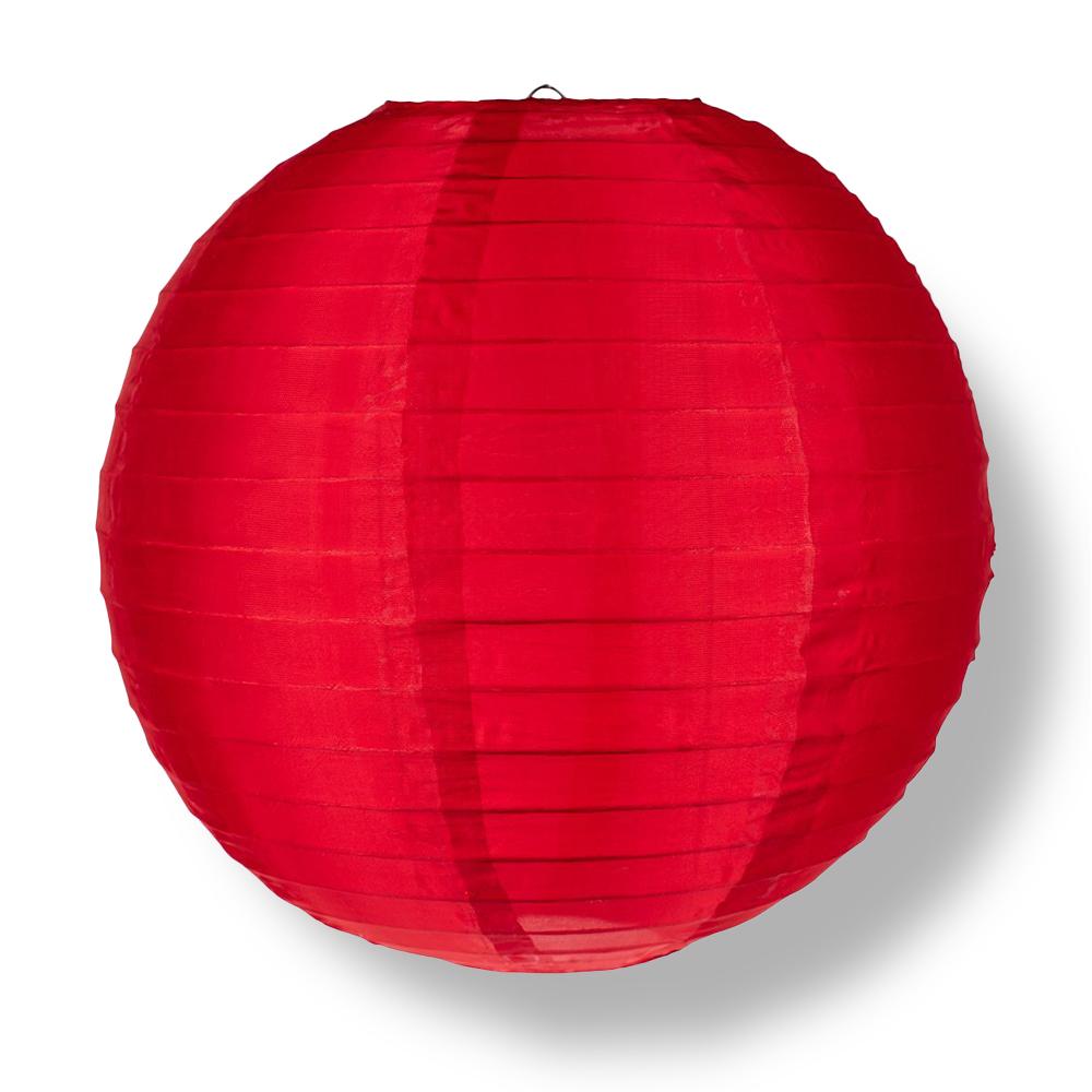 4 Inch Red Round Shimmering Nylon Lanterns, Even Ribbing, Hanging (10-PACK) Decoration - LunaBazaar.com - Discover. Celebrate. Decorate.