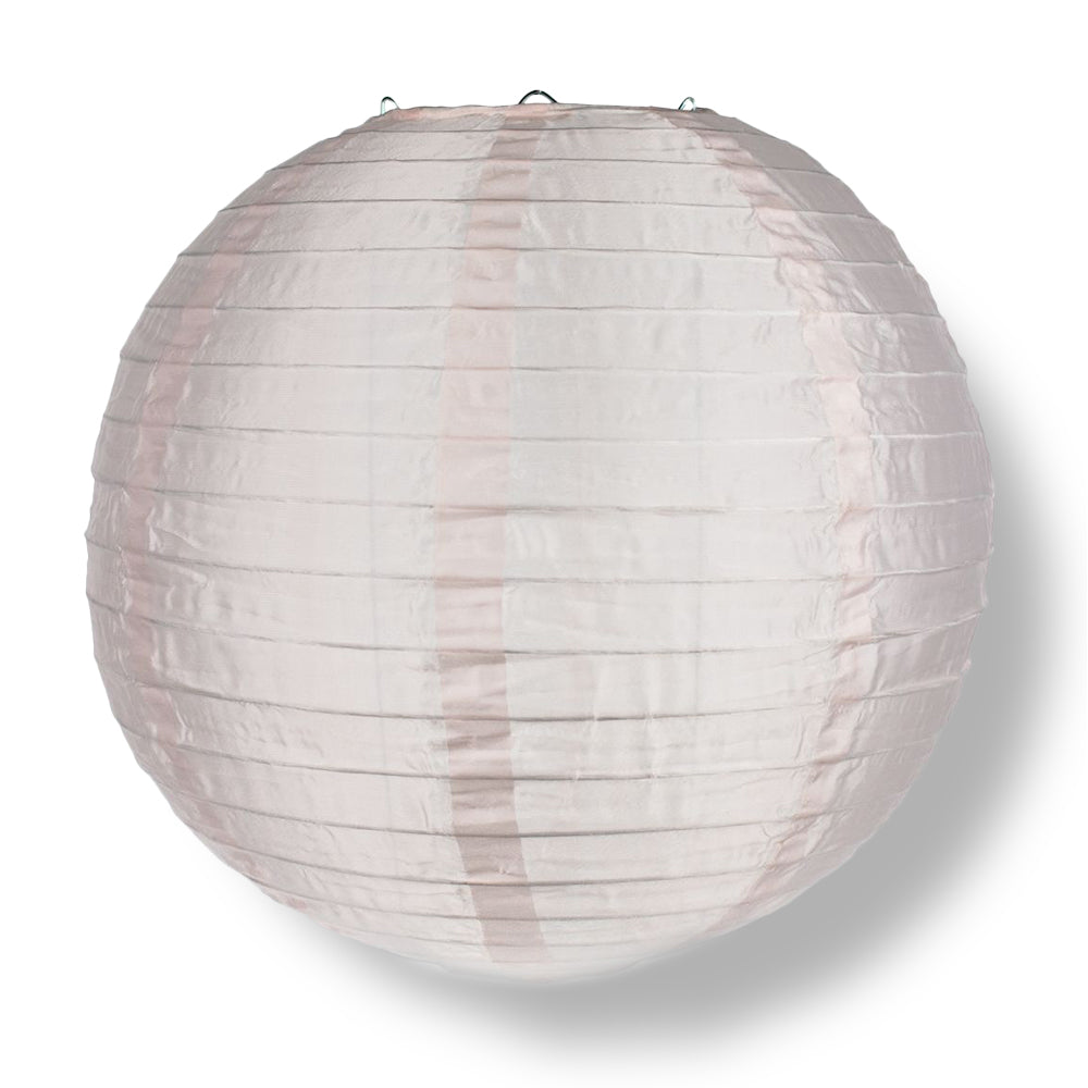 4" Rose Quartz Pink Round Shimmering Nylon Lantern, Even Ribbing, Hanging Decoration (10 PACK) - PaperLanternStore.com - Paper Lanterns, Decor, Party Lights & More