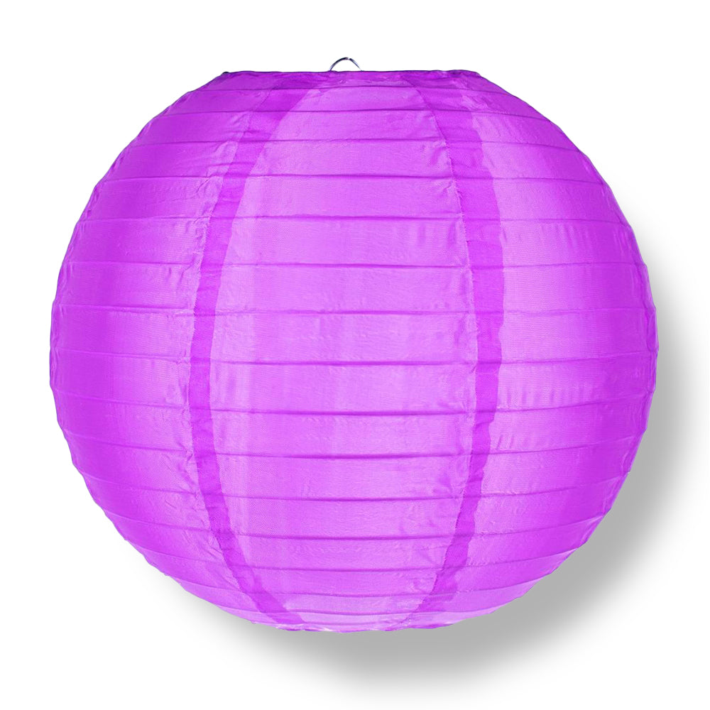 4&quot; Violet Round Shimmering Nylon Lantern, Even Ribbing, Hanging Decoration (10-Pack) - PaperLanternStore.com - Paper Lanterns, Decor, Party Lights &amp; More
