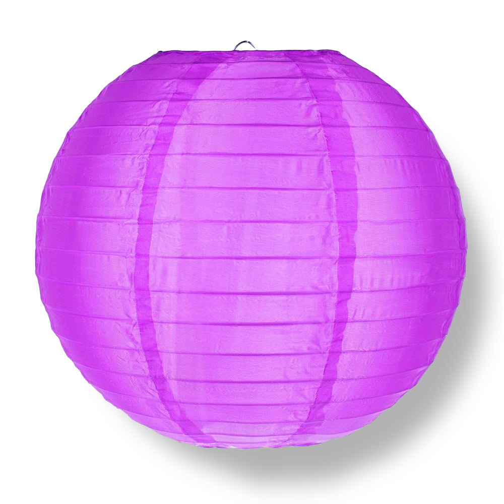 4" Violet Round Shimmering Nylon Lantern, Even Ribbing, Hanging Decoration (10-Pack) - PaperLanternStore.com - Paper Lanterns, Decor, Party Lights & More