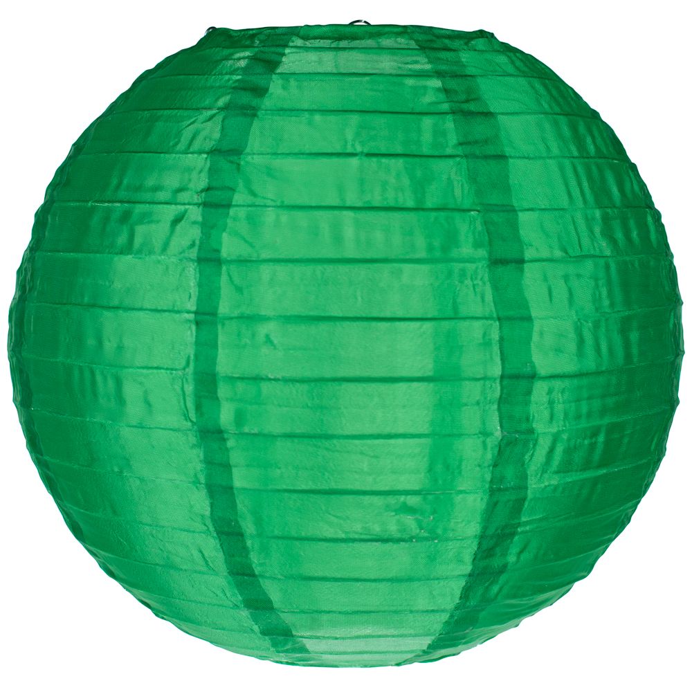 4&quot; Emerald Green Round Shimmering Nylon Lantern, Even Ribbing, Hanging Decoration (10 PACK) - PaperLanternStore.com - Paper Lanterns, Decor, Party Lights &amp; More