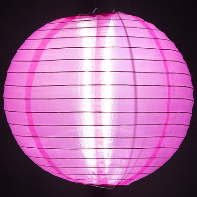 8&quot; Hot Pink Shimmering Nylon Lantern, Even Ribbing, Durable, Hanging - PaperLanternStore.com - Paper Lanterns, Decor, Party Lights &amp; More