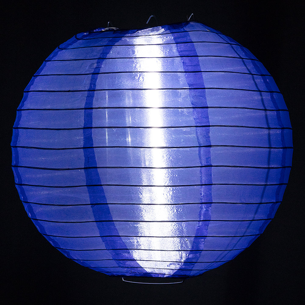 4&quot; Navy Blue Round Shimmering Nylon Lantern, Even Ribbing, Hanging Decoration (10 PACK) - PaperLanternStore.com - Paper Lanterns, Decor, Party Lights &amp; More