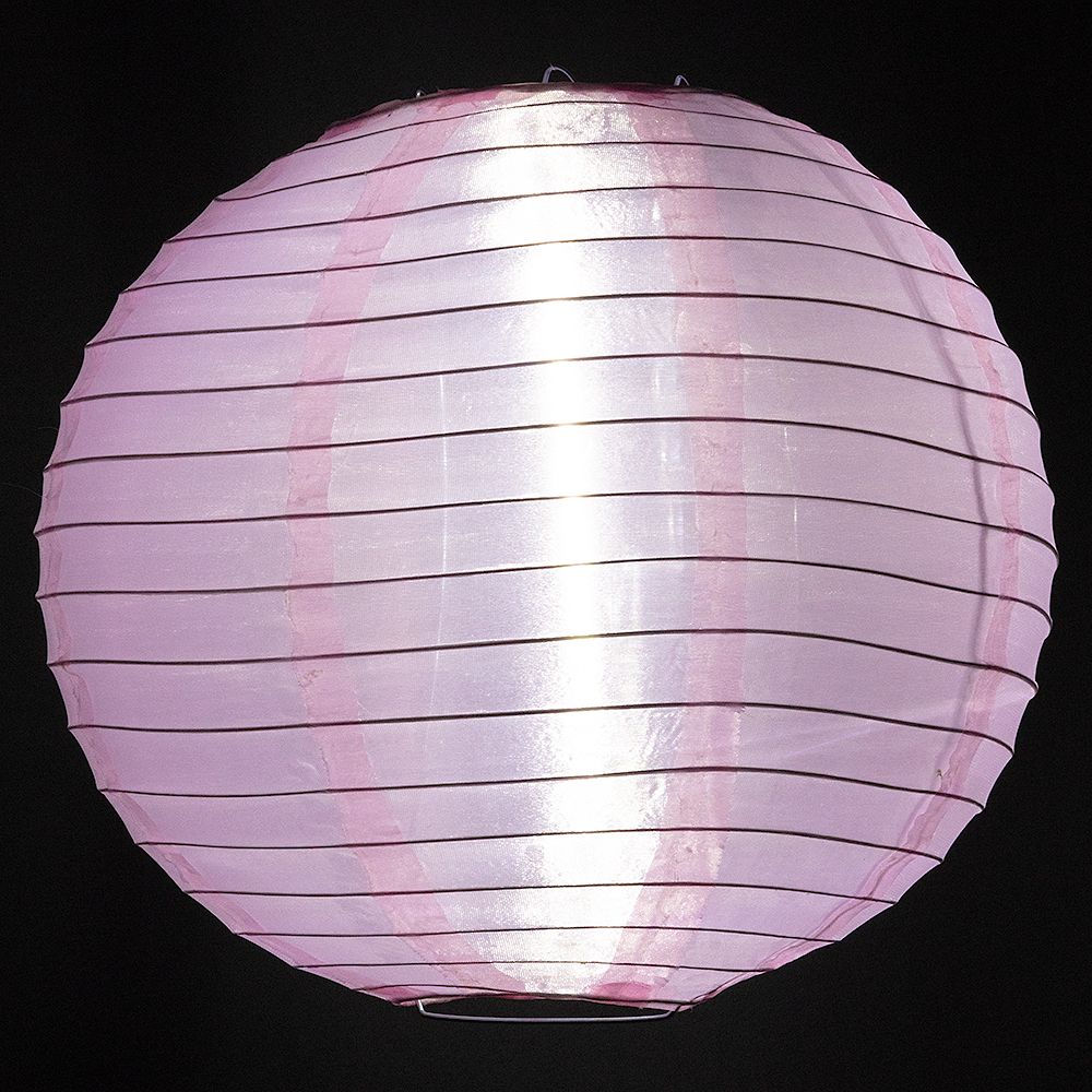 4&quot; Pink Round Shimmering Nylon Lantern, Even Ribbing, Hanging Decoration (10 PACK) - PaperLanternStore.com - Paper Lanterns, Decor, Party Lights &amp; More