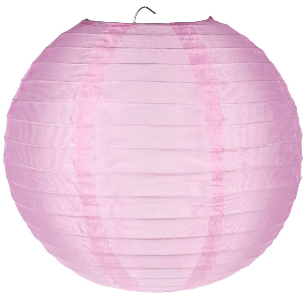 4&quot; Pink Round Shimmering Nylon Lantern, Even Ribbing, Hanging Decoration (10 PACK) - PaperLanternStore.com - Paper Lanterns, Decor, Party Lights &amp; More