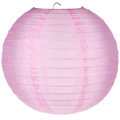 36" Pink Jumbo Shimmering Nylon Lantern, Even Ribbing, Durable, Dry Outdoor Hanging Decoration