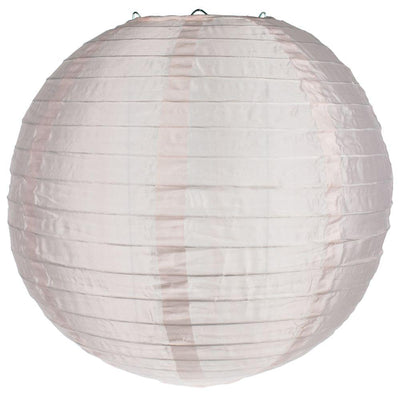 24 Inch Rose Quartz Pink Shimmering Nylon Lantern, Even Ribbing, Durable, Hanging - LunaBazaar.com - Discover. Celebrate. Decorate.