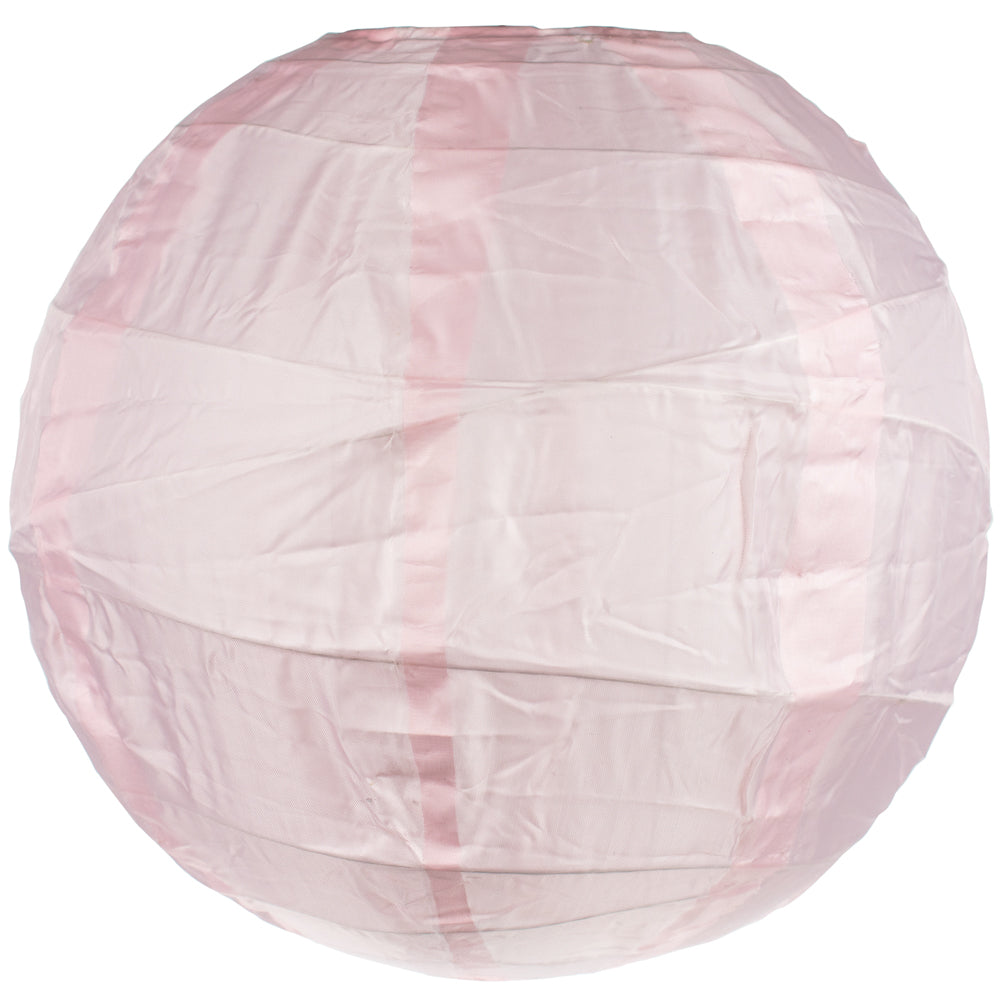 14&quot; Irregular Ribbed Rose Quartz Pink Shimmering Nylon Lantern, Durable, Hanging - PaperLanternStore.com - Paper Lanterns, Decor, Party Lights &amp; More
