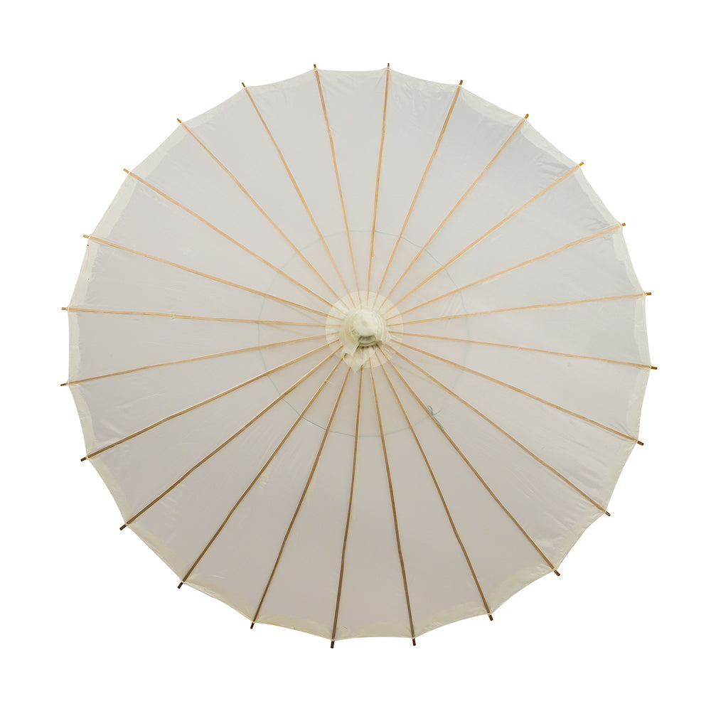 38&quot; Beige / Ivory Nylon Parasol Umbrella with Elegant Handle