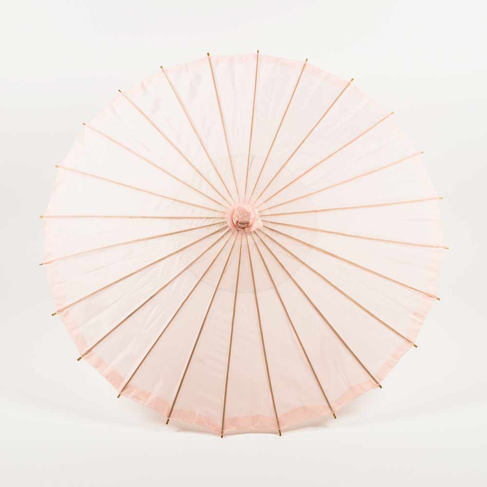 32&quot; Rose Quartz Pink Parasol Umbrella, Premium Nylon with Elegant Handle
