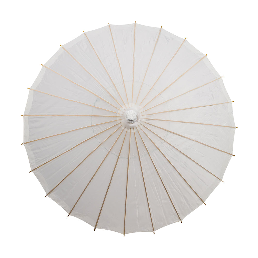 28" White Parasol Umbrella, Premium Nylon - PaperLanternStore.com - Paper Lanterns, Decor, Party Lights & More