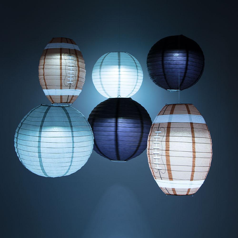 Oakland Pro Football Paper Lanterns 6pc Combo Tailgating Party Pack (Silver / Black) - by PaperLanternStore.com - Paper Lanterns, Decor, Party Lights &amp; More