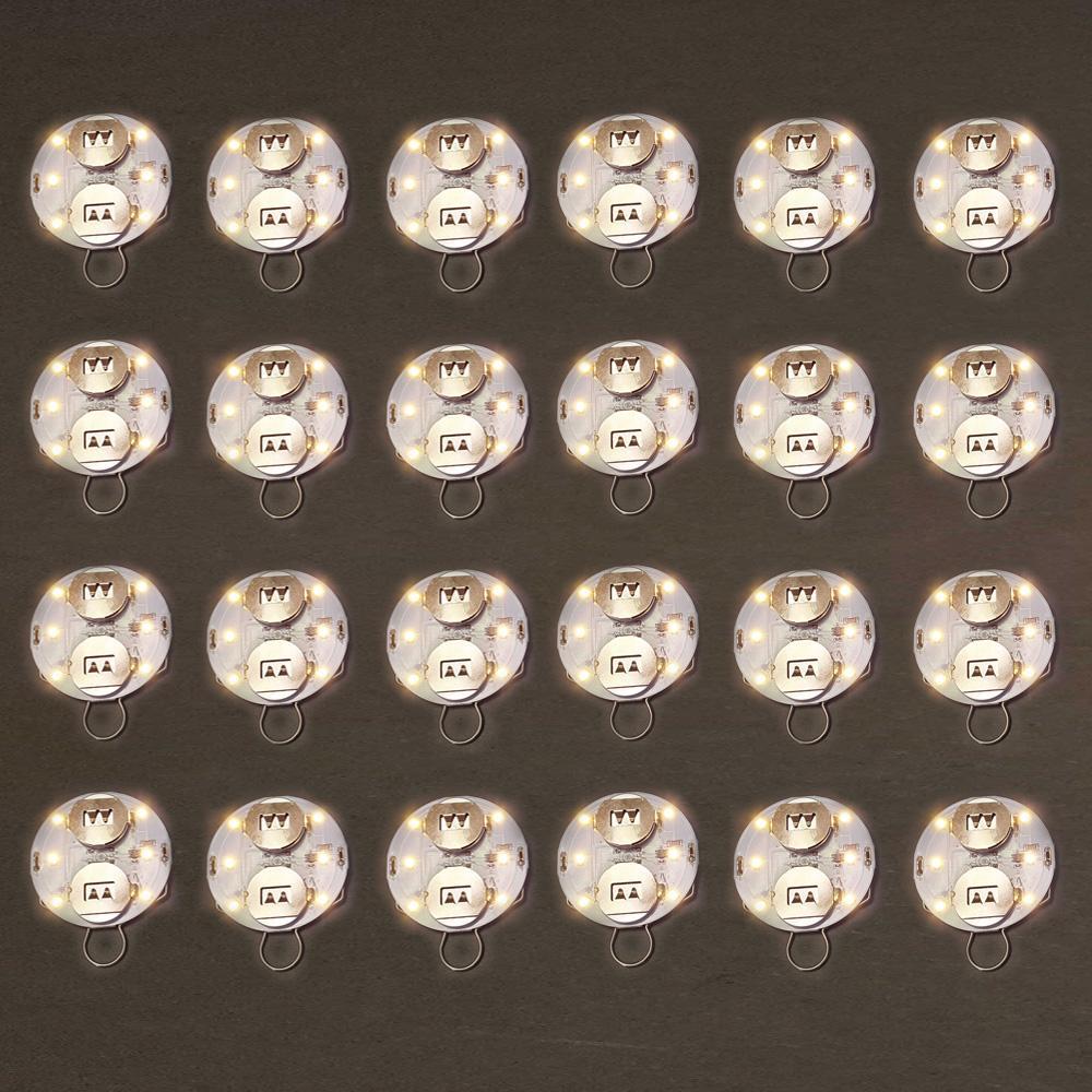 BULK PACK (24) OmniDisk Low Profile LED Hanging Light For Paper Lanterns, Warm White (Battery Powered) - PaperLanternStore.com - Paper Lanterns, Decor, Party Lights &amp; More