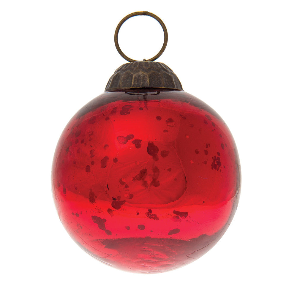 6 Pack | Small Mercury Glass Ball Ornament (2 to 2.25-Inch, Red, Ava) - Great Gift Idea, Vintage-Style Decorations for Christmas, Special Occasions, Home Decor and Parties - PaperLanternStore.com - Paper Lanterns, Decor, Party Lights &amp; More