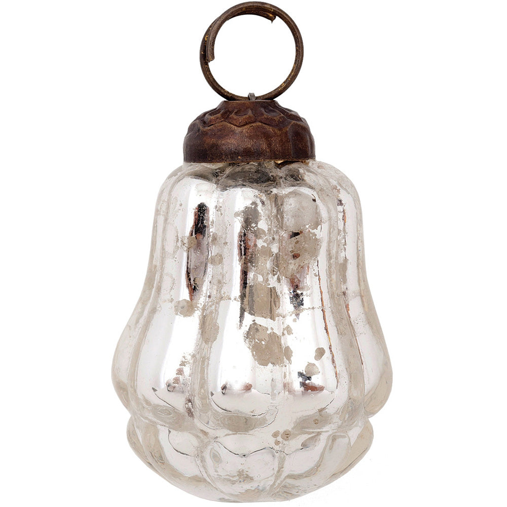 Small Mercury Glass Ornament (2 to 2.25-inch, Silver, Melony Design, Single) - PaperLanternStore.com - Paper Lanterns, Decor, Party Lights &amp; More